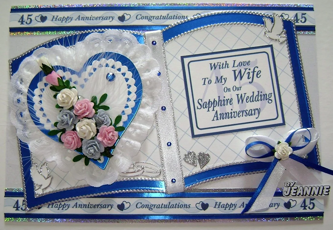Красивые поздравления с сапфировой свадьбой (45 лет свадьбы)