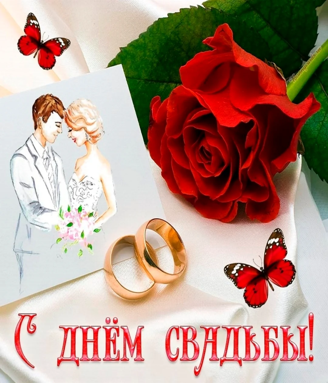Картинки с днем свадьбы и прикольные открытки с днем бракосочетания