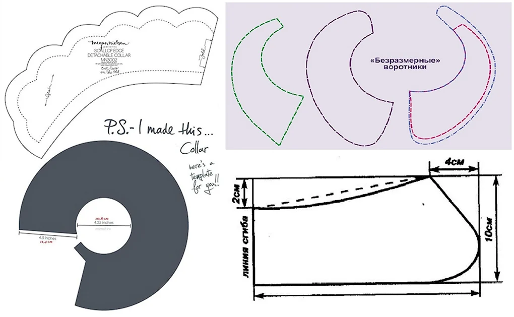 Построение выкройки рубашечного воротника на стойке