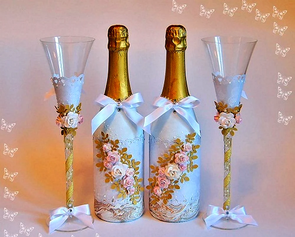Декор шампанского Свадьба