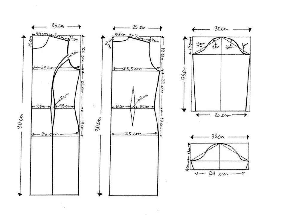 Пошаговое построение выкройки платья